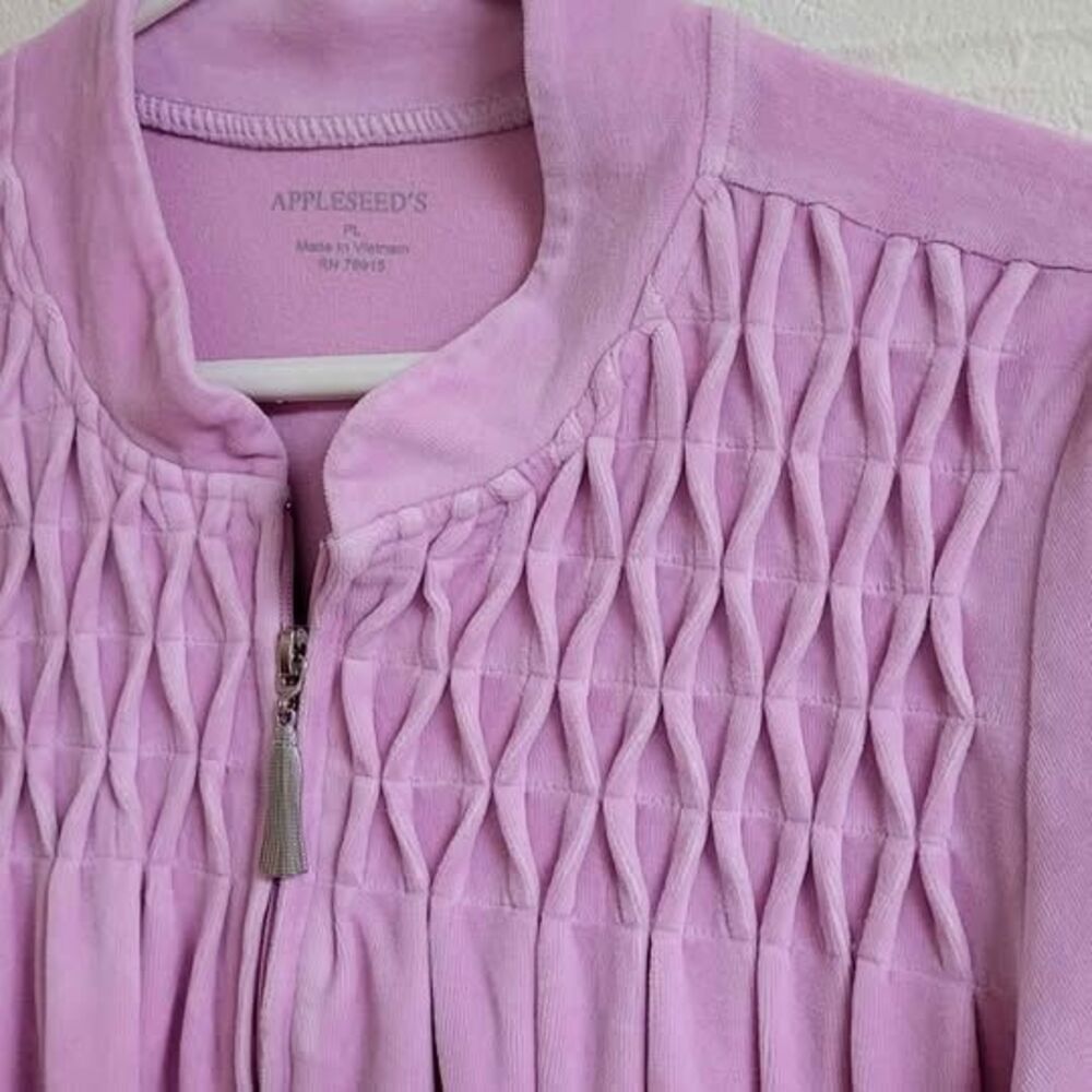 Appleseed's Orchid Velour Zip Housecoat Petite L
